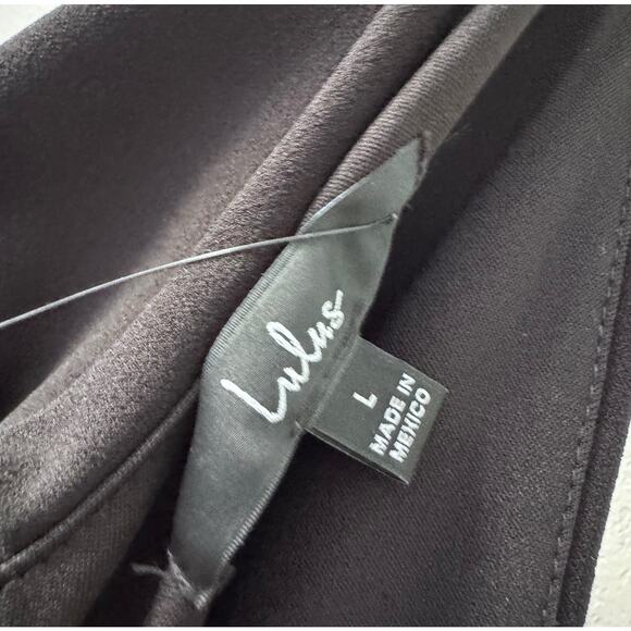 Lulus Black Wide-Leg Jumpsuit – Size L, NWT Elegant Overlay Bodice - Picture 9 of 9